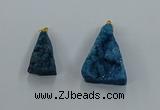 NGP8579 18*25mm - 25*40mm triangle druzy agate pendants wholesale