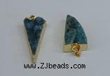 NGP8599 13*40mm - 20*35mm triangle druzy agate pendants wholesale