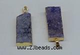 NGP8606 15*35mm - 16*40mm rectangle druzy agate pendants wholesale