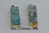 NGP8610 15*35mm - 16*40mm rectangle druzy agate pendants wholesale