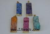 NGP8613 15*35mm - 16*40mm rectangle druzy agate pendants wholesale