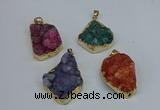 NGP8624 25*30mm - 28*40mm freeform druzy agate pendants wholesale