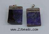 NGP8679 26*36mm rectangle druzy agate pendants wholesale