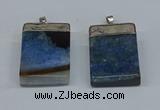 NGP8681 26*36mm rectangle druzy agate pendants wholesale