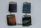 NGP8685 26*36mm rectangle druzy agate pendants wholesale