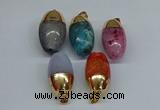 NGP8752 17*30mm rice agate gemstone pendants wholesale