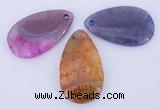 NGP883 5PCS 29*50mm flat teardrop agate gemstone pendants wholesale