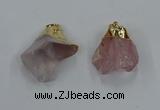 NGP8861 20*25mm - 30*40mm nuggets rose quartz gemstone pendants