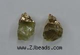 NGP8863 20*25mm - 30*40mm nuggets lemon quartz gemstone pendants