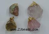 NGP8868 20*25mm - 30*40mm nuggets mixed quartz gemstone pendants