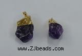 NGP8870 20*25mm - 30*40mm nuggets amethyst gemstone pendants