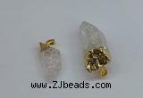 NGP8887 10*35mm - 20*45mm sticks crackle quartz pendants