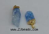 NGP8891 10*35mm - 20*45mm sticks crackle quartz pendants