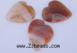 NGP894 5PCS 42*50mm heart agate druzy geode gemstone pendants