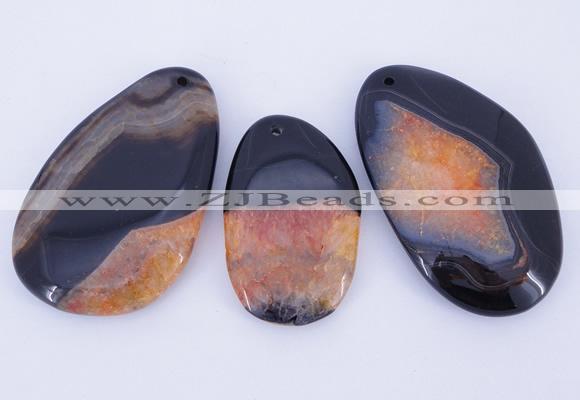 NGP902 5PCS 30-45mm*55-70mm freeform agate druzy geode gemstone pendants