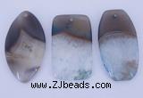 NGP909 5PCS 30mm*50-55mm mixed shape agate druzy geode gemstone pendants