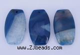 NGP926 5PCS 30*50mm flat drum agate druzy geode gemstone pendants