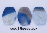 NGP929 5PCS 40*54mm flat drum agate druzy geode gemstone pendants