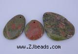 NGP939 5PCS 30-50mm*35-65mm freeform unakite gemstone pendants