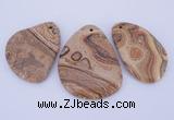 NGP944 5PCS 35-45mm*55-65mm freeform picture jasper gemstone pendants