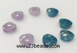 NGP9700 12mm faceted heart  mixed gemstone pendants wholesale