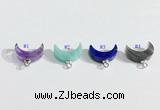 NGP9704 10*14mm moon-shaped  mixed gemstone pendants wholesale