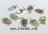 NGP9715 11*16mm arrowhead-shaped  mixed gemstone pendants wholesale