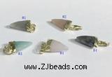 NGP9719 11*16mm arrowhead-shaped  mixed gemstone pendants wholesale