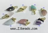 NGP9721 11*16mm horn-shaped  mixed gemstone pendants wholesale
