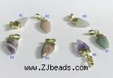 NGP9723 9*15mm arrowhead-shaped  mixed gemstone pendants wholesale