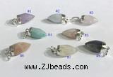 NGP9726 10*16mm bullet-shaped  mixed gemstone pendants wholesale