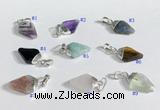 NGP9729 11*15mm arrowhead-shaped  mixed gemstone pendants wholesale