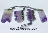 NGP9754 20*40mm-25*45mm freeform amethyst pendants wholesale