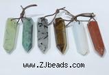 NGP9766 12*40mm-15*55mm sticks mixed gemstone pendants