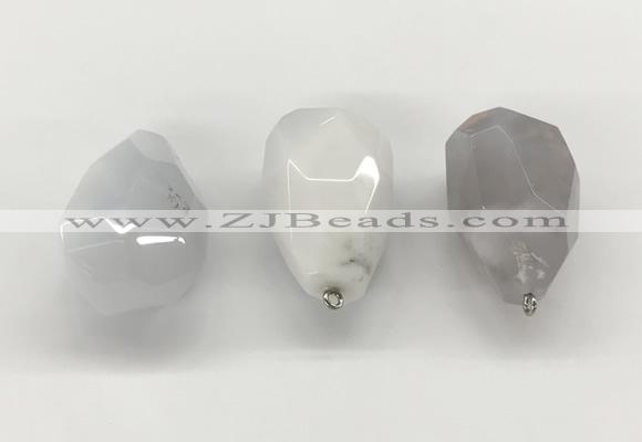 NGP9804 22*35mm - 25*40mm faceted nuggets agate pendants