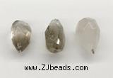 NGP9806 22*35mm - 25*40mm faceted nuggets smoky quartz pendants