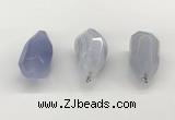 NGP9807 22*35mm - 25*40mm faceted nuggets blue lace agate pendants
