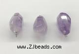 NGP9820 22*35mm - 25*40mm faceted nuggets lavender amethyst pendants