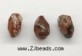 NGP9826 22*35mm - 25*40mm faceted nuggets red jasper pendants