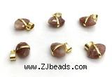 NGP9866 10*15mm faceted oval sunstone pendant