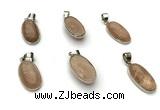 NGP9870 12*20mm oval sunstone pendant