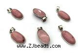 NGP9872 12*20mm oval pink wooden jasper pendant