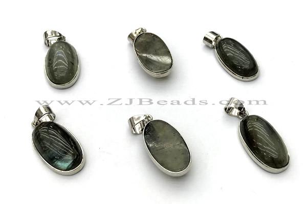 NGP9873 12*20mm oval labradorite pendant