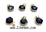 NGP9875 16mm faceted hexagon lapis lazuli pendant