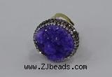 NGR1002 26mm - 28mm coin druzy quartz rings wholesale