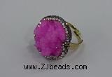 NGR1003 26mm - 28mm coin druzy quartz rings wholesale