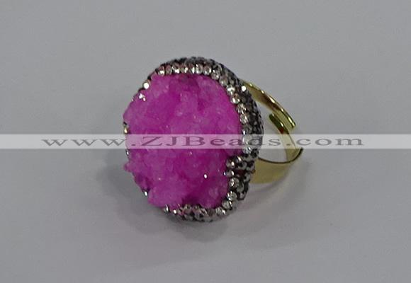 NGR1003 26mm - 28mm coin druzy quartz rings wholesale