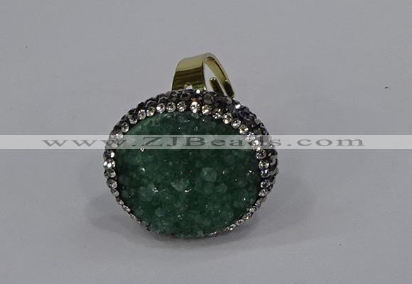 NGR1006 26mm - 28mm coin druzy quartz rings wholesale