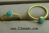 NGR1050 4mm coin synthetic turquoise rings wholesale
