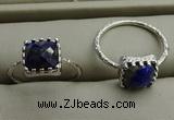 NGR1068 8*8mm square lapis lazuli gemstone rings wholesale